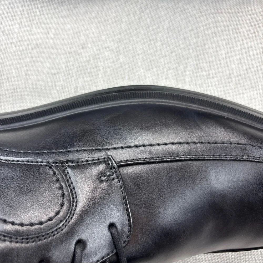 Dockers Mens Manvel Black Leather Dressy Oxfords Size 15M
